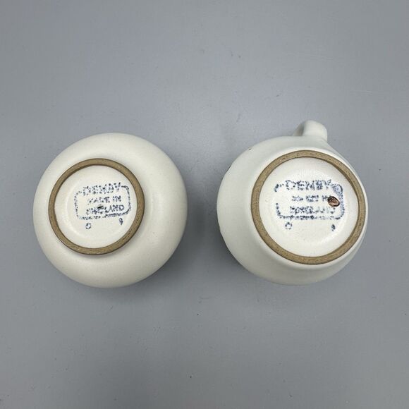 Vtg Denby Stoneware Shamrock Clover Open Sugar and Creamer England Pottery MCM - Picture 2 of 8